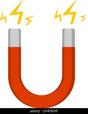 Red magnet, illustration, vector on a white background. Stock Vector