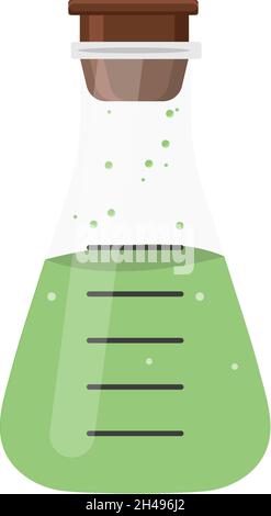 Conical flask bottle, illustration, vector on a white background. Stock Vector