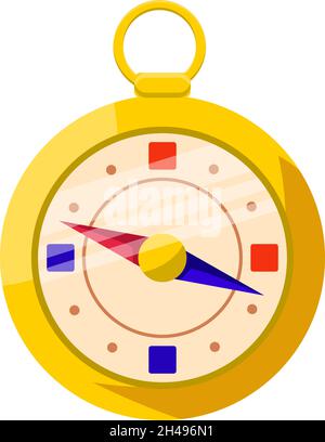 Golden compass, illustration, vector on a white background. Stock Vector