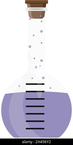 Flask bottle, illustration, vector on a white background. Stock Vector