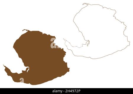 Isla de la Juventud island (Republic of Cuba, Central America) map vector illustration, scribble sketch Isle of Pines map Stock Vector