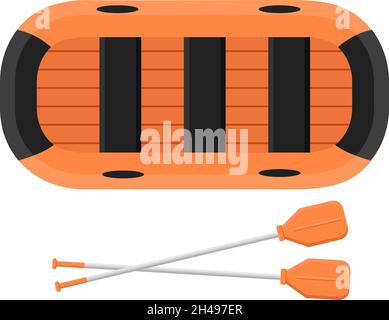 Inflatable boat for fishing on white background. Vector