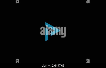 LETTERS PT LOGO DESIGN WITH NEGATIVE SPACE EFFECT FOR ILLUSTRATION USE Stock Vector