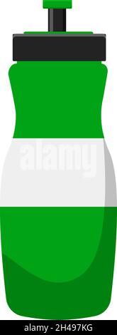 Green gym bottle, illustration, vector on a white background. Stock Vector