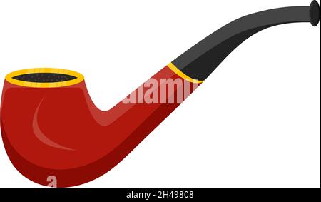 Wooden smoke pipe, illustration, vector on a white background. Stock Vector