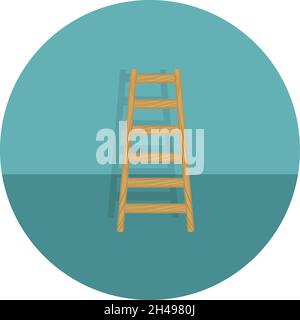 Wooden ladder, illustration, vector on a white background. Stock Vector