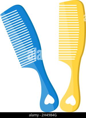 Two hair combs, illustration, vector on a white background. Stock Vector