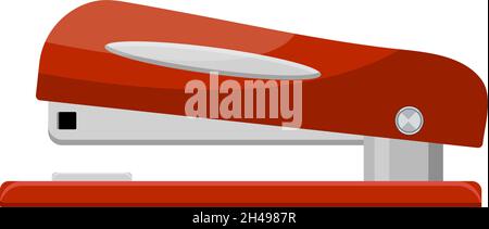 Red stapler, illustration, vector on a white background. Stock Vector
