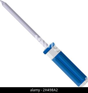 Blue screwdriver, illustration, vector on a white background. Stock Vector
