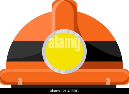 Mining helmet, illustration, vector on a white background. Stock Vector