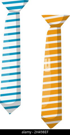 Blue and orange suit tie, illustration, vector on a white background. Stock Vector