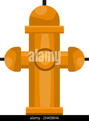 Yellow fire hydrant, illustration, vector on a white background. Stock Vector