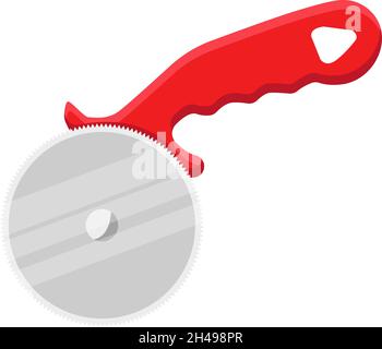 Red pizza knife, illustration, vector on a white background. Stock Vector