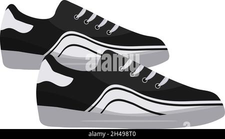 Black shoes, illustration, vector on a white background. Stock Vector