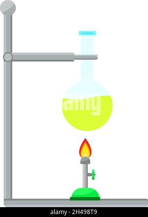 Physics burner, illustration, vector on a white background. Stock Vector