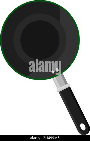 Frying pan, illustration, vector on a white background. Stock Vector