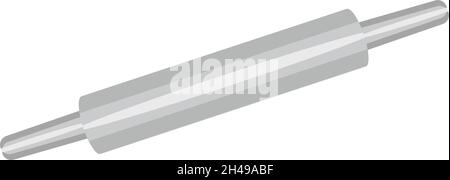 Steel rolling pin, illustration, vector on a white background. Stock Vector