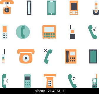 Phone evolution, illustration, vector, on a white background. Stock Vector
