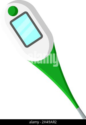 Digital thermometer, illustration, vector on a white background. Stock Vector