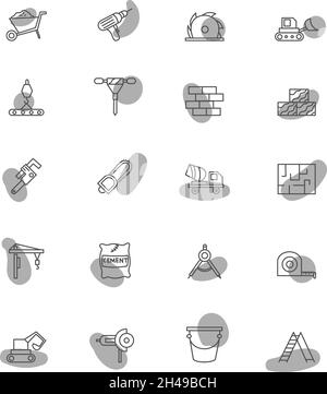 Construction tools, illustration, vector, on a white background. Stock Vector