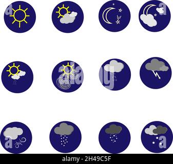Weather icon set. Vector illustration Stock Vector Image & Art - Alamy