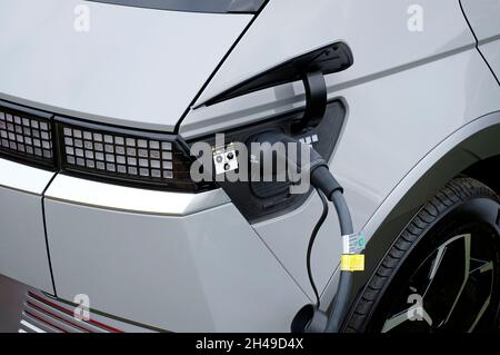 charging electric hyundai ioniq 5 suv motor vehicle Stock Photo