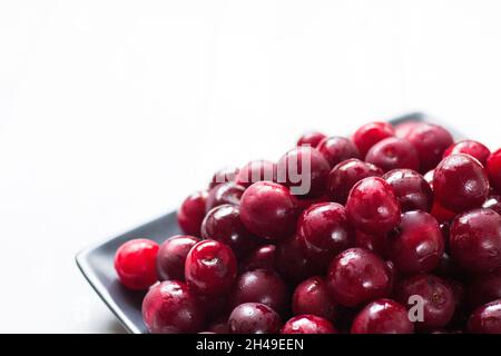 fresh cherry fruits on plate Stock Photo