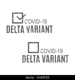 Set of rectangular coronavirus stamps isolated on white background, vector illustration. Stock Vector