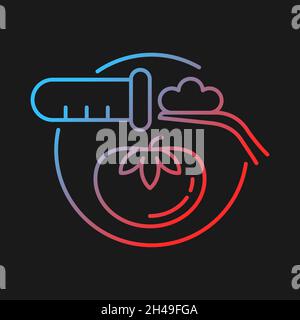 Food testing gradient vector icon for dark theme Stock Vector