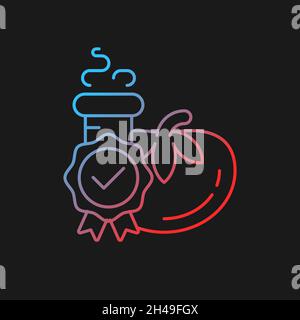 Food quality testing gradient vector icon for dark theme Stock Vector