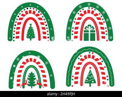 Christmas rainbow design season holiday new years for wall background vector illustrator Stock Vector