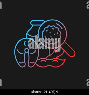 Food allergen testing gradient vector icon for dark theme Stock Vector