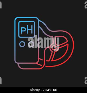 Food pH measurement gradient vector icon for dark theme Stock Vector