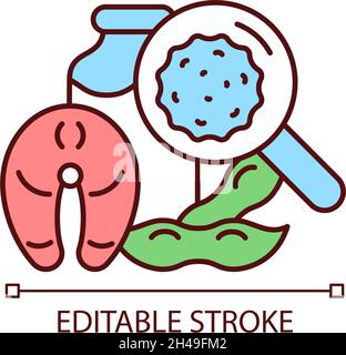 Food allergen testing RGB color icon Stock Vector