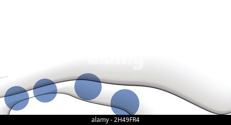 Abstract background with colorful paper cut shapes. Design for poster, banner, card. White and blue abstract round illustration. 3D paper images with Stock Vector