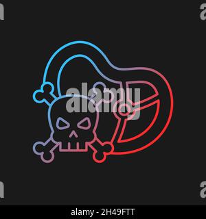 Food toxicity gradient vector icon for dark theme Stock Vector