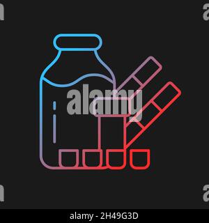 Melamine contamination testing gradient vector icon for dark theme Stock Vector
