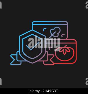Food contact tests gradient vector icon for dark theme Stock Vector