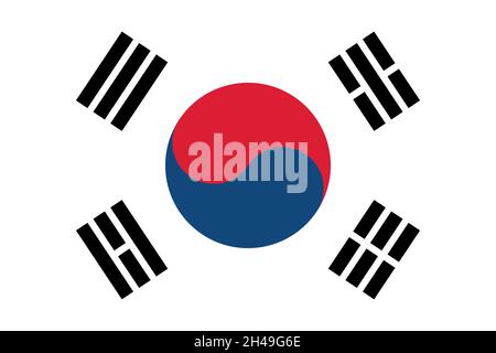 Flag of south kore in original color Stock Vector