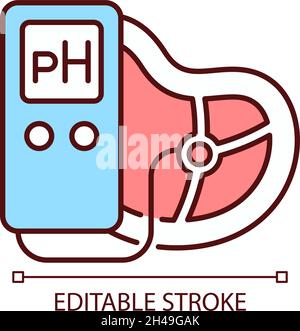 Food pH measurement RGB color icon Stock Vector