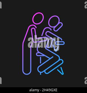 Chair massage gradient vector icon for dark theme Stock Vector