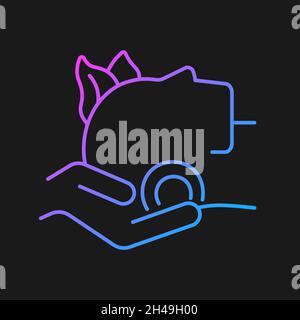 Craniosacral therapy gradient vector icon for dark theme Stock Vector