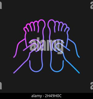 Reflexology gradient vector icon for dark theme Stock Vector