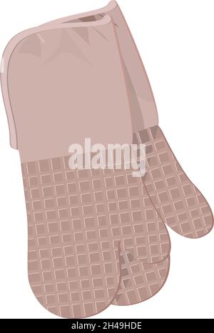 Silicone oven mitts, illustration, vector on a white background. Stock Vector