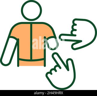 Disability harassment RGB color icon Stock Vector