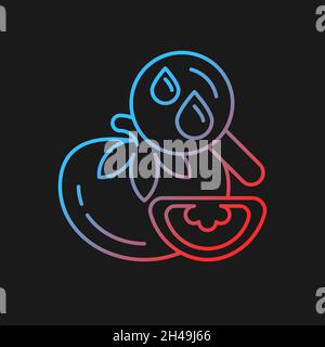 Food moisture content testing gradient vector icon for dark theme Stock Vector