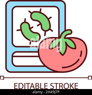 PCR food testing RGB color icon Stock Vector