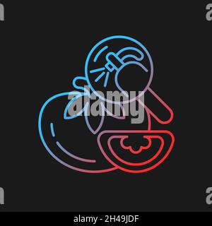 Pesticide residue testing gradient vector icon for dark theme Stock Vector