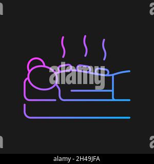 Hot stone massage gradient vector icon for dark theme Stock Vector