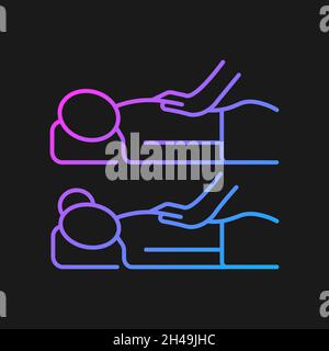Couples massage gradient vector icon for dark theme Stock Vector